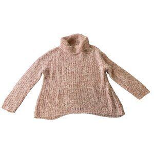 Joseph A Womens Turtleneck Sweater Pink Textured Knit XL